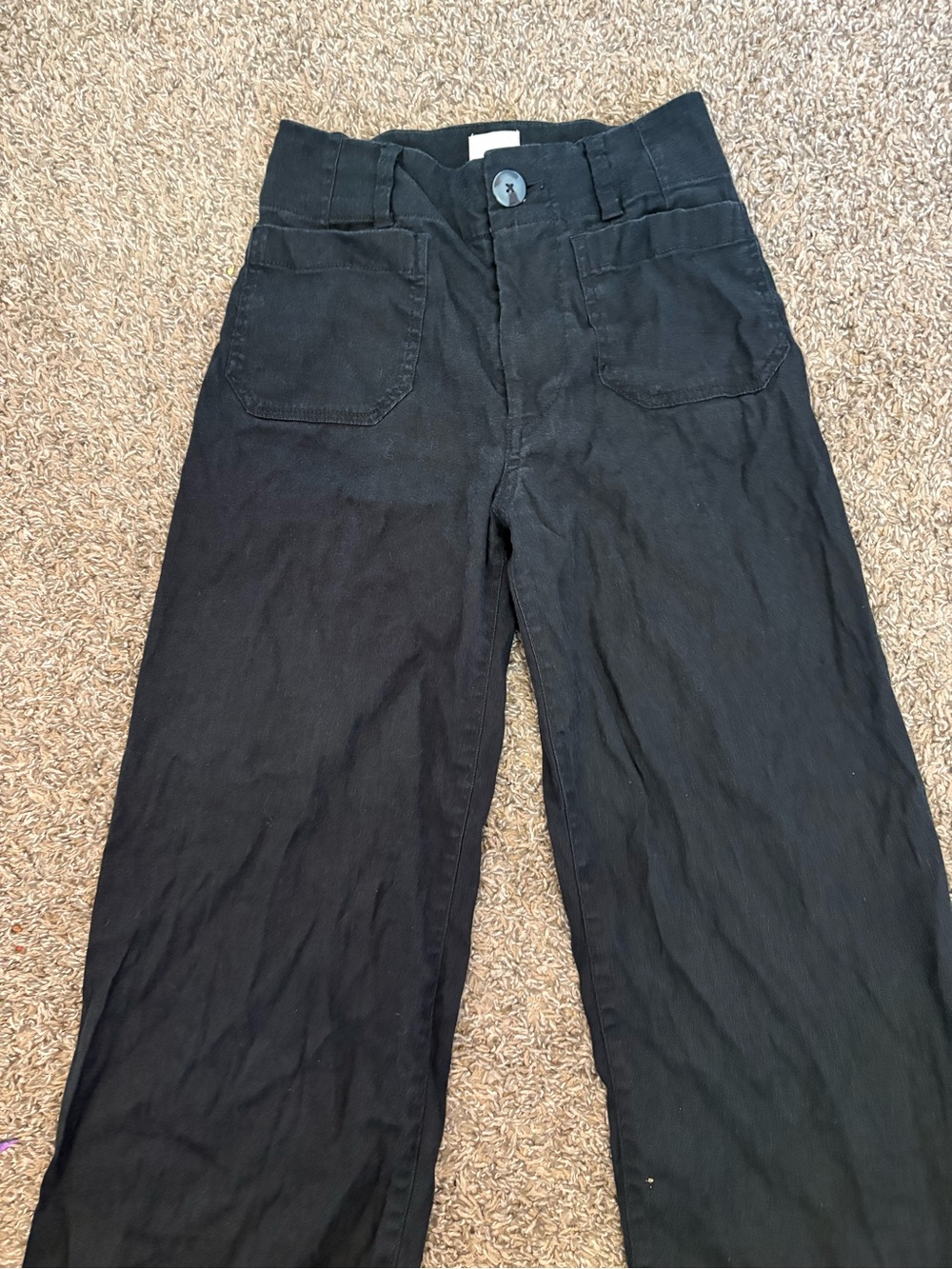 Anthropologie MAEVE The Colette Crop Pants Black Viscose Linen Cotton Size 23 - Picture 3 of 9
